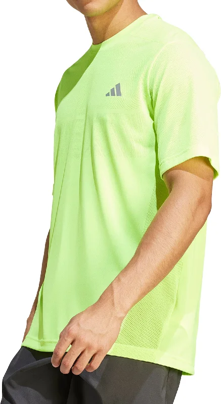 Weekend Specials to Indulge In adidas Ultimate Engineered Knit Short Sleeve Mens Running Top - Yellow