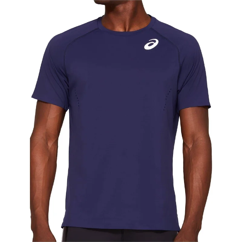 Quick Sale Asics M Knit Short Sleeve Mens Running Top - Navy