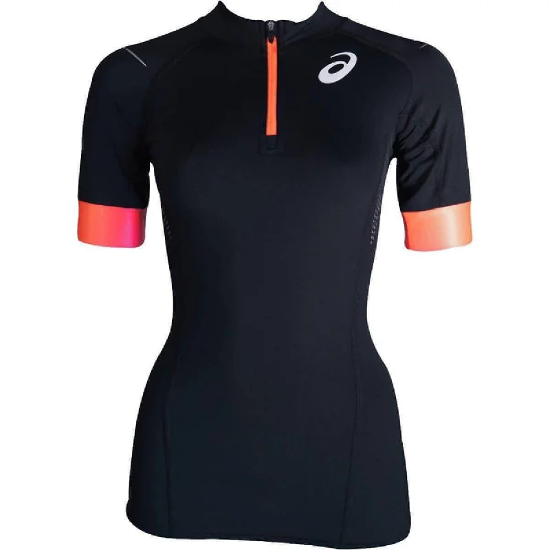 Limited Time Discount Asics Top Impact Half Zip Short Sleeve Womens Running Top - Black