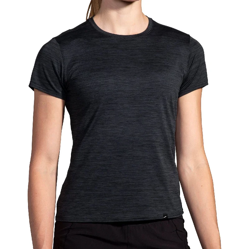 Stock Clearance Brooks Luxe Short Sleeve Womens Running Top - Black