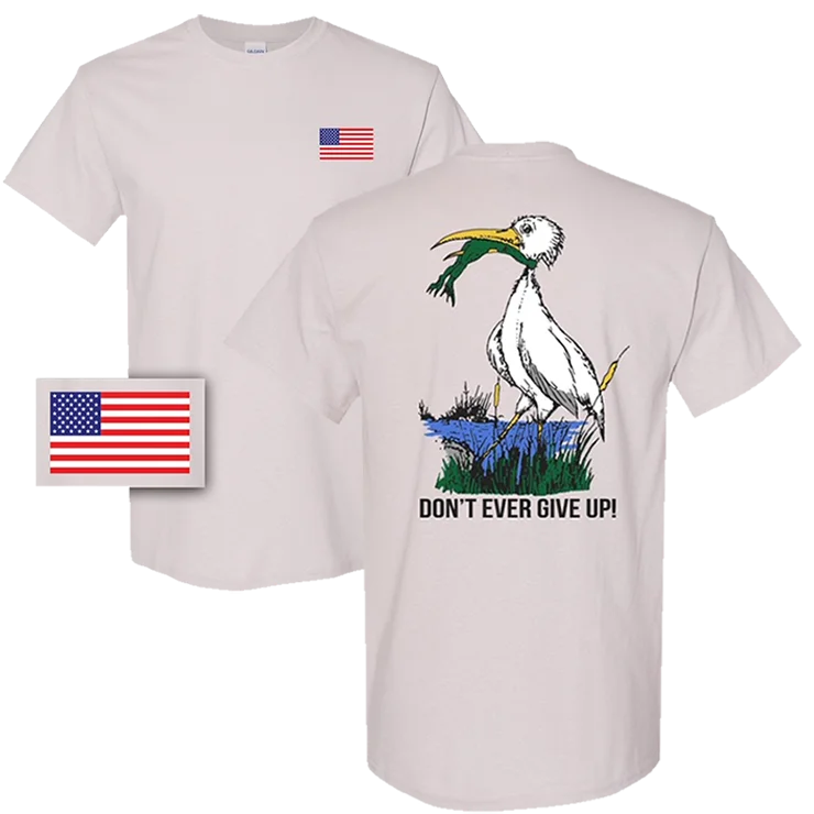 DON'T EVER GIVE UP! Frog and Stork T-shirt