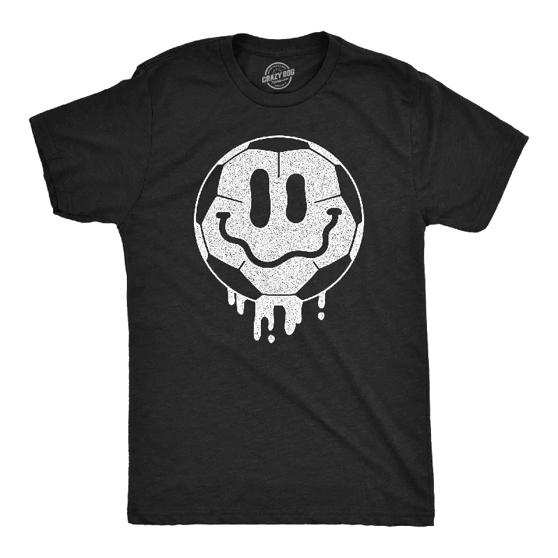Now or Never Dripping Soccer Ball Smile Men's T Shirt