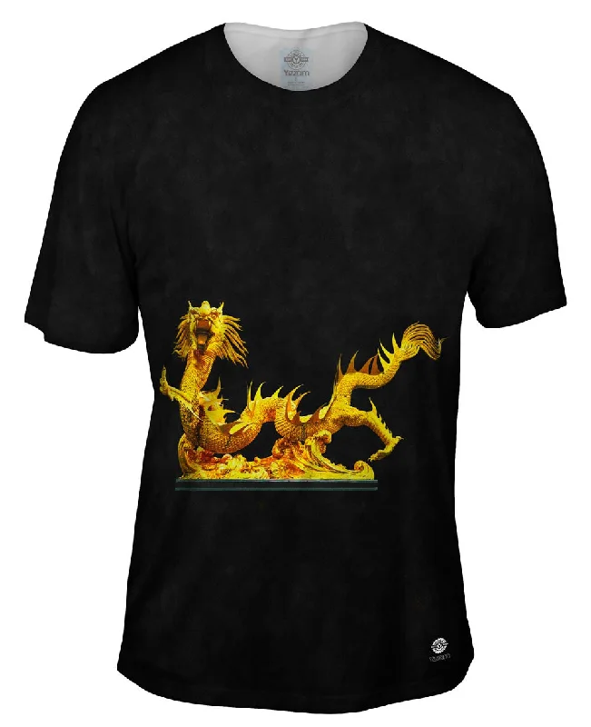 Low Cost Golden Dragon Broncefigur Gold