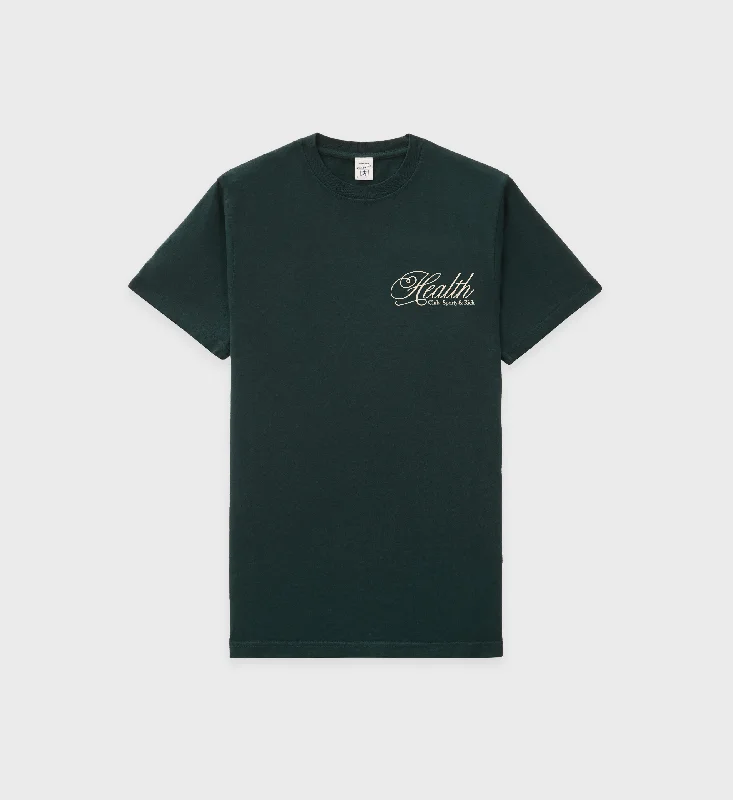 The Best Prices Health Script T-Shirt - Forest/Cream