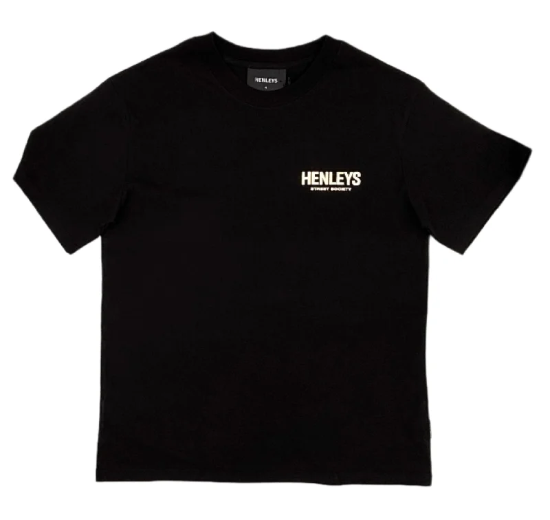 Shop and Save HENLEYS MEN'S SOCIETY BLACK TEE