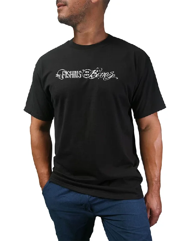 Weekend-Only Price Drops Men's Cotton Short Sleeve T-Shirt in Soft Ring Spun 6.1 oz Jersey by Fishin's in My Bones | Relaxed Fit |