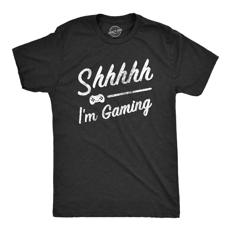 Weekend Bargains to Snag Mens Shhhh Im Gaming T Shirt Funny Video Gamer Quiet Tee For Guys