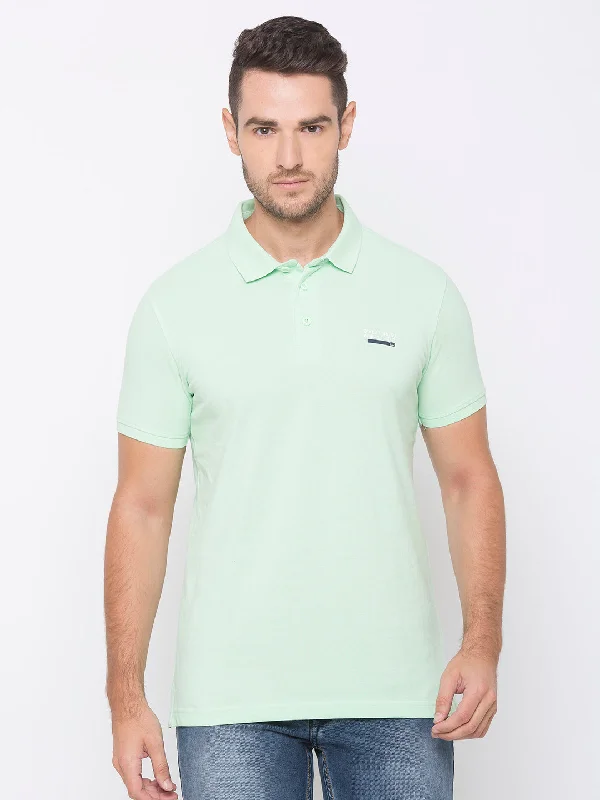 Friends and Family Sale Spykar Men Green Cotton Activewear T-Shirt