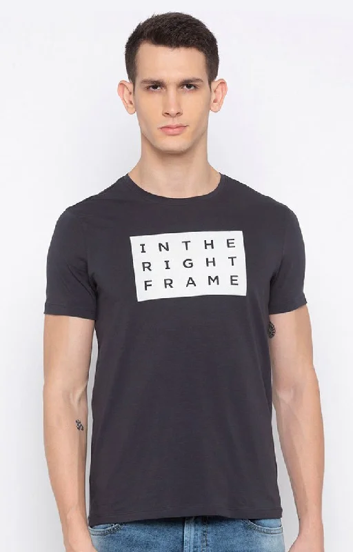 Special Price Spykar Men Black Cotton Slim Fit Round Neck T-Shirt
