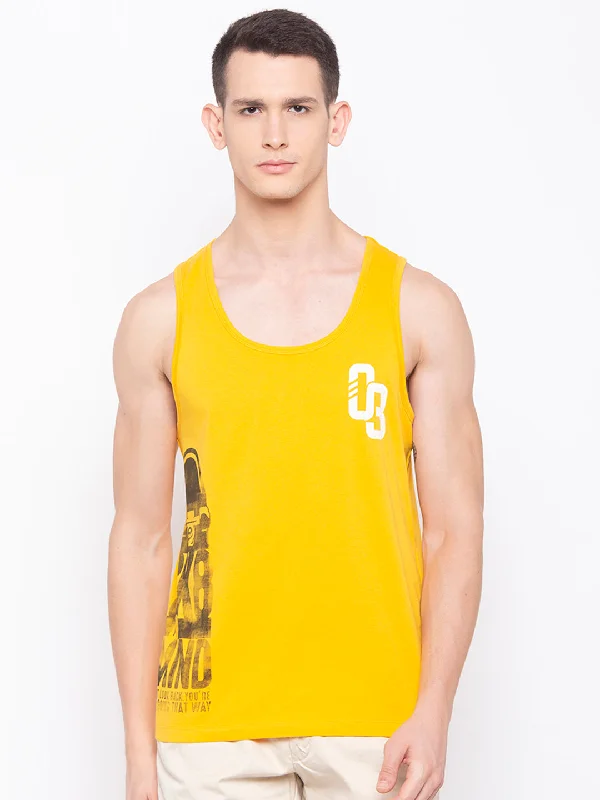 Weekend Discounts to Indulge In Spykar Men Dusty Yellow Cotton Slim Fit T-Shirt