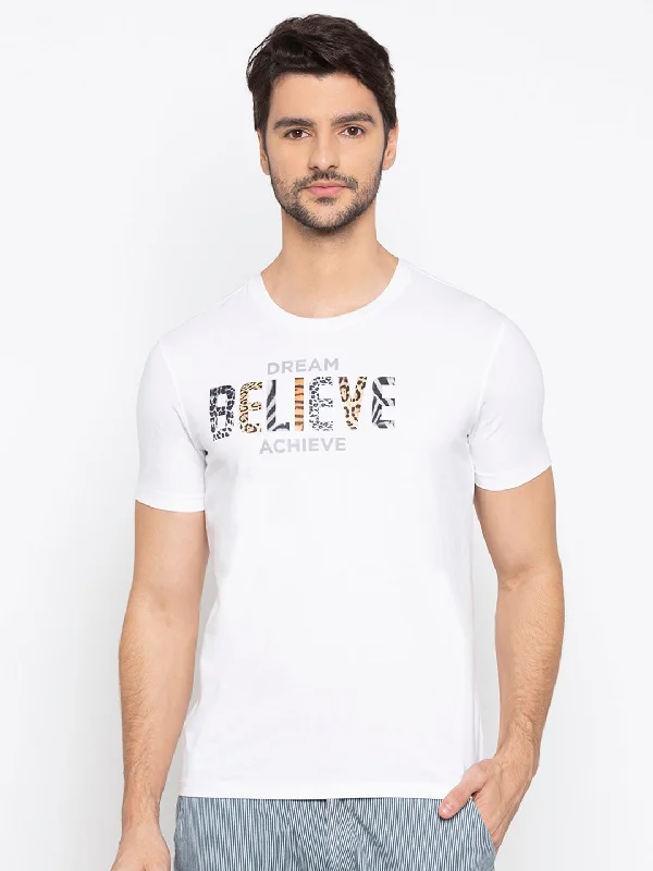 Weekend Savings Bonanza Spykar Men White Printed T-Shirt