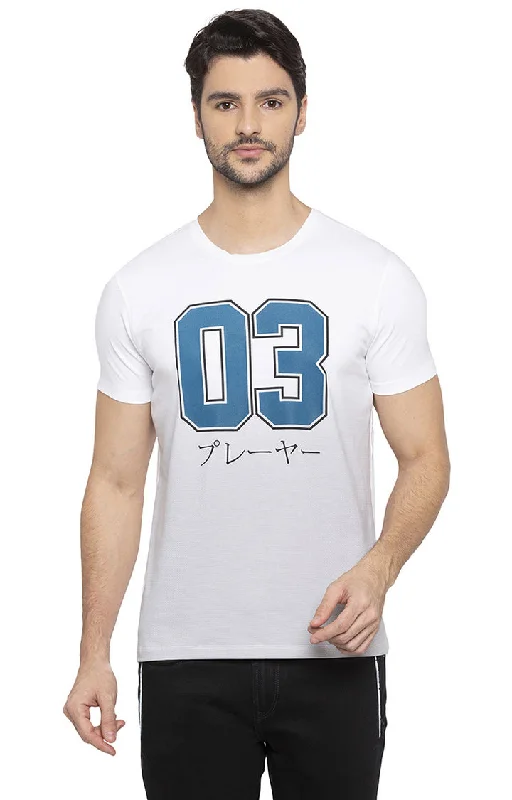 Weekend Deals That Thrill Spykar Men White Cotton Slim Fit Round Neck T-Shirt