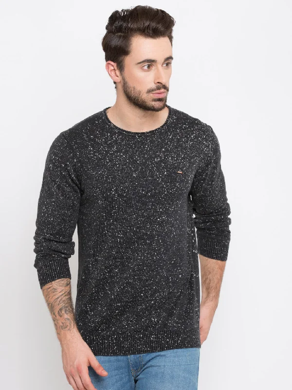 Weekend Deals You Can't Resist Spykar Men Black Cotton Slim Fit Round Neck T-Shirt
