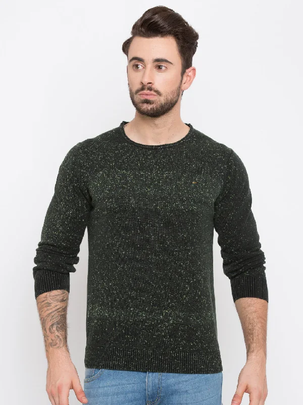Year-End Clearance Spykar Men Green Cotton Slim Fit Round Neck T-Shirt