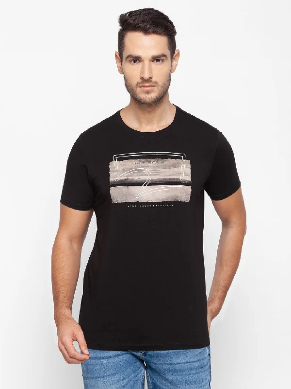 Best Choice Spykar Men Black Cotton Slim Fit Round Neck T-Shirt