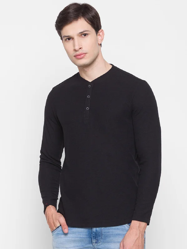 Deal of the Week Spykar Men Black Cotton Slim Fit M and arin T-Shirt