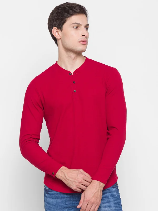 Can't Be Beat Spykar Men Red Cotton Slim Fit M and arin T-Shirt
