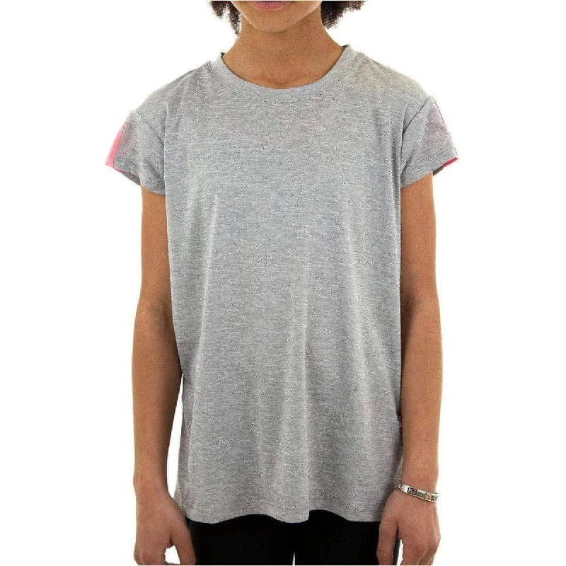 Markdowns More Mile Girls Cap Short Sleeve Training Top - Grey