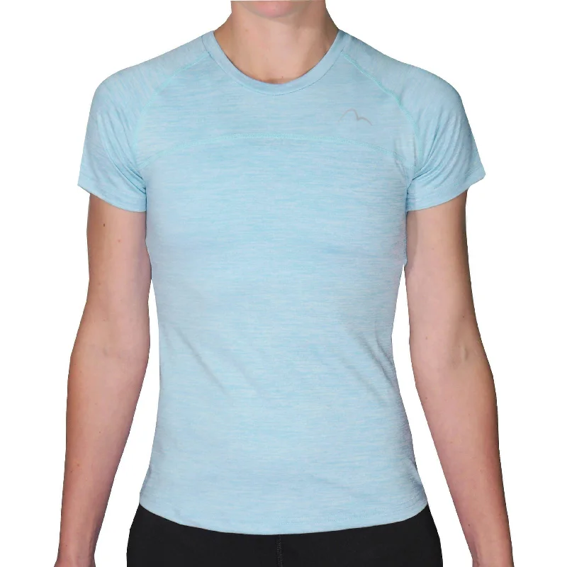 Sale Event More Mile Heather Short Sleeve Girls Running Top - Blue