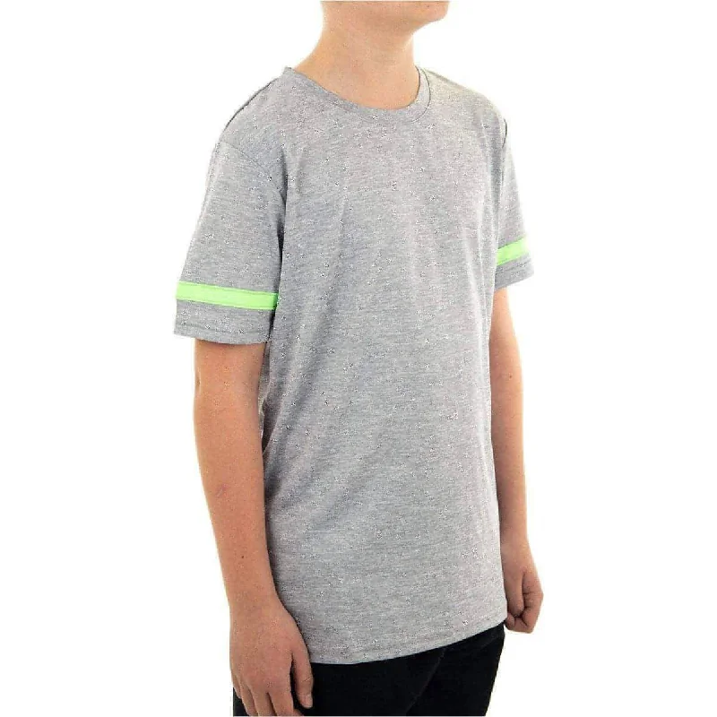 Midnight Madness More Mile Marl Boys Short Sleeve Running Top - Grey