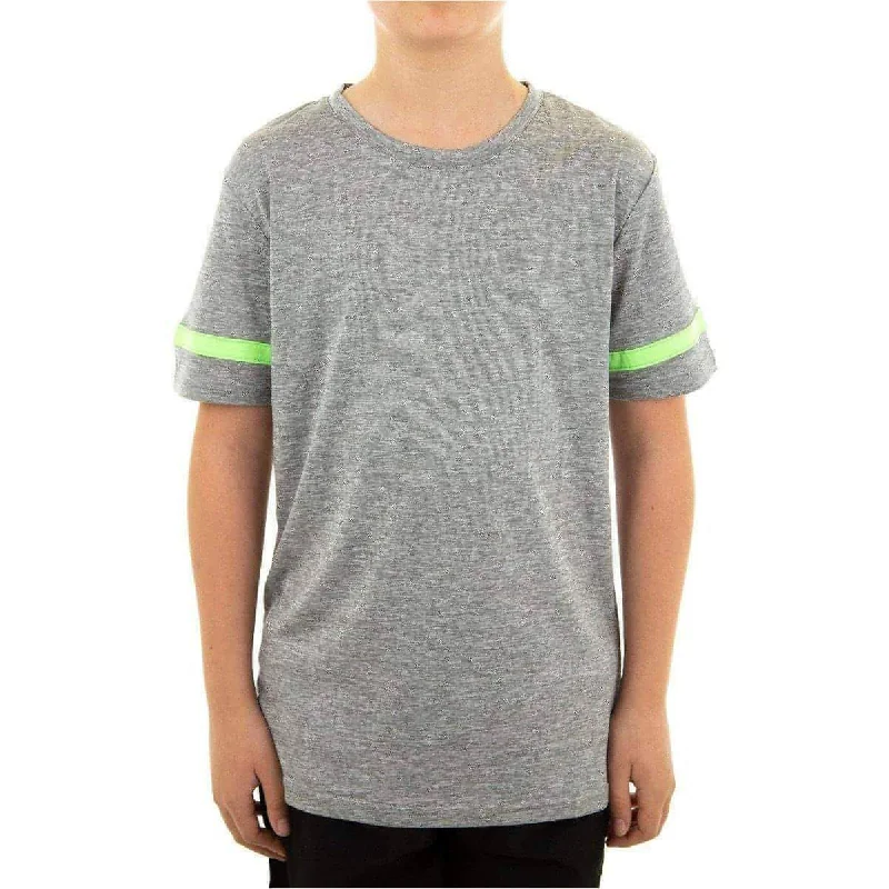 Reduced Prices More Mile Marl Boys Short Sleeve Running Top - Grey