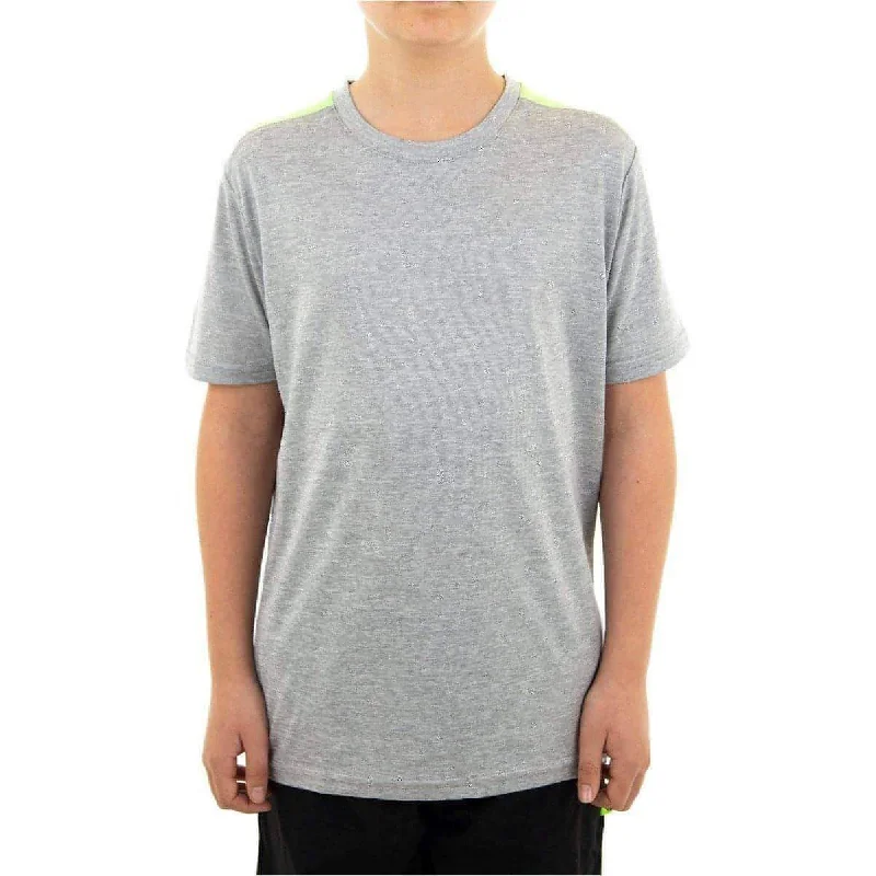 Major Savings More Mile Marl Boys Short Sleeve Running Top - Grey