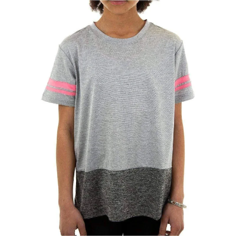 Instant Discount More Mile Marl Girls Short Sleeve Training Top - Grey