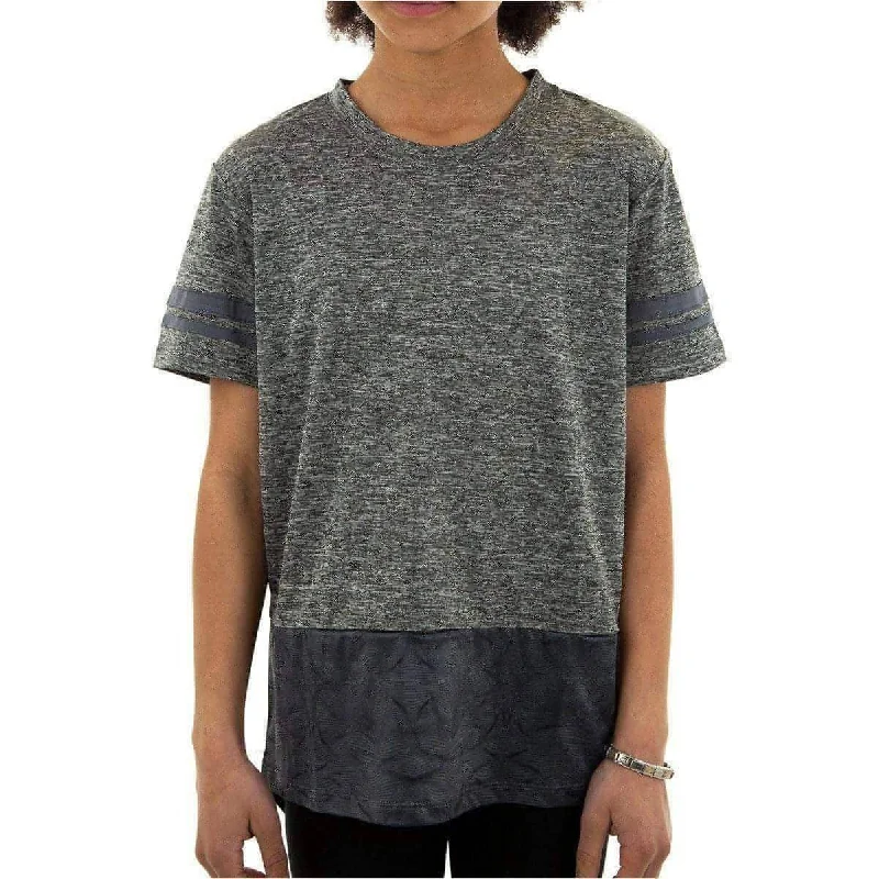 Online Only More Mile Marl Girls Short Sleeve Training Top - Grey