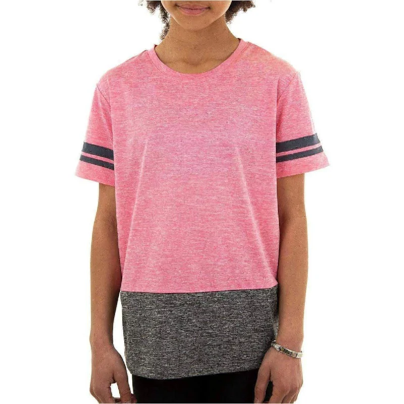 Limited Availability More Mile Marl Girls Short Sleeve Training Top - Pink