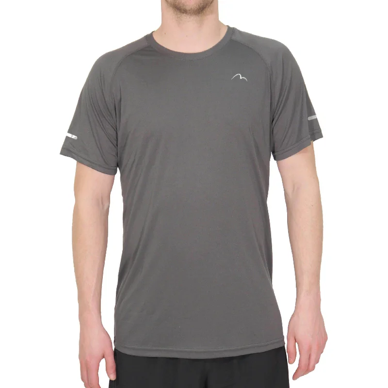 Seasonal Sale More Mile Tempest Cool Mens Short Sleeve Running Top - Grey