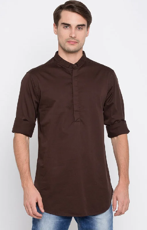 Stock Clearance Spykar Men Brown Solid Slim Fit Casual T-Shirt