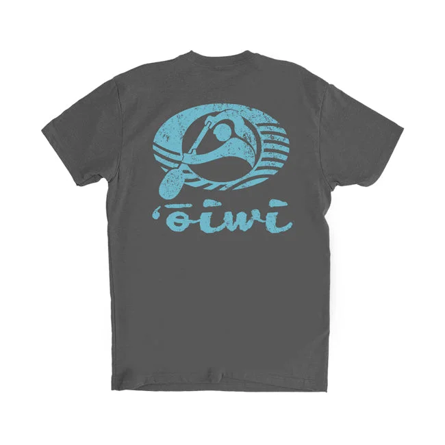 Weekend Offers That Please Oiwi Logo Weathered T-shirt in Charcoal