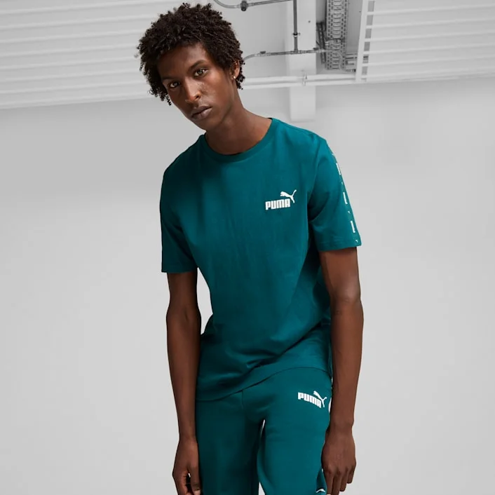 Referral Discount PUMA MEN'S ESSENTIALS TAPE GREEN TEE