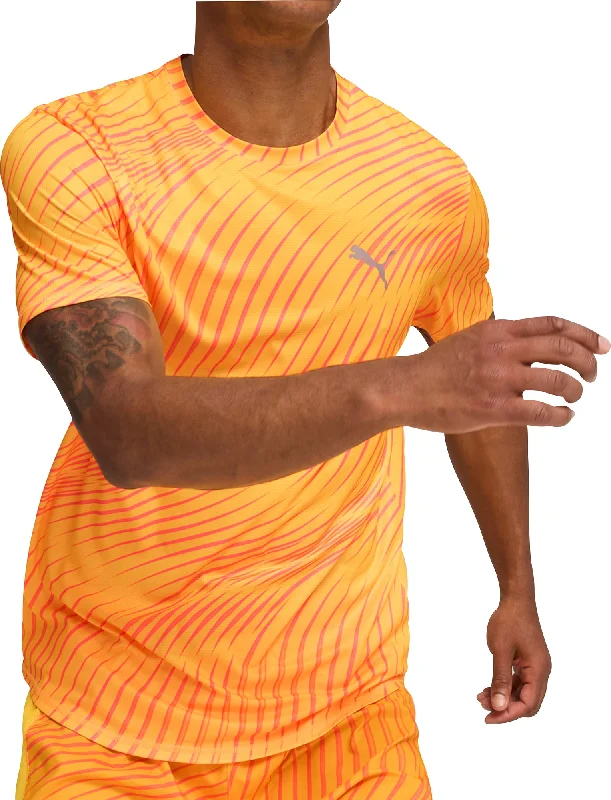 Deal Zone Puma Favourite Short Sleeve Mens Running Top - Orange