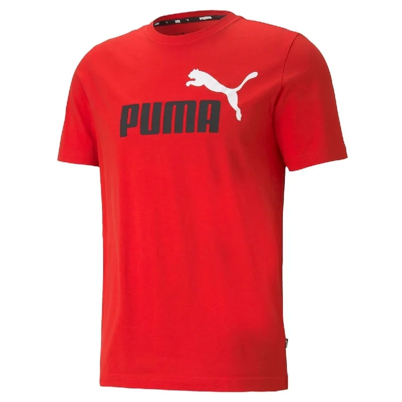 Special Promotion PUMA MEN'S ESSENTIALS+ 2 COLOUR LOGO RED TEE