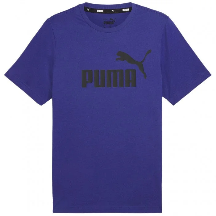 Price Cut PUMA MEN'S ESSENTIALS LOGO PURPLE TEE