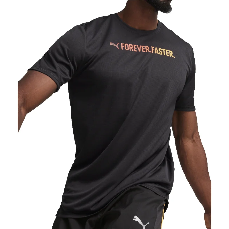 Sale Event Puma Run Favourite Graphic Short Sleeve Mens Running Top - Black