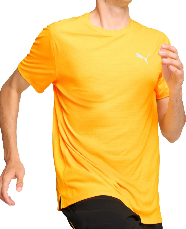 Closeout Sale Puma Run Favourite Velocity Short Sleeve Mens Running Top - Orange