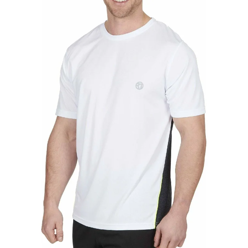 Deal Alert Red Tag Activewear Reflective Short Sleeve Mens Running Top - White