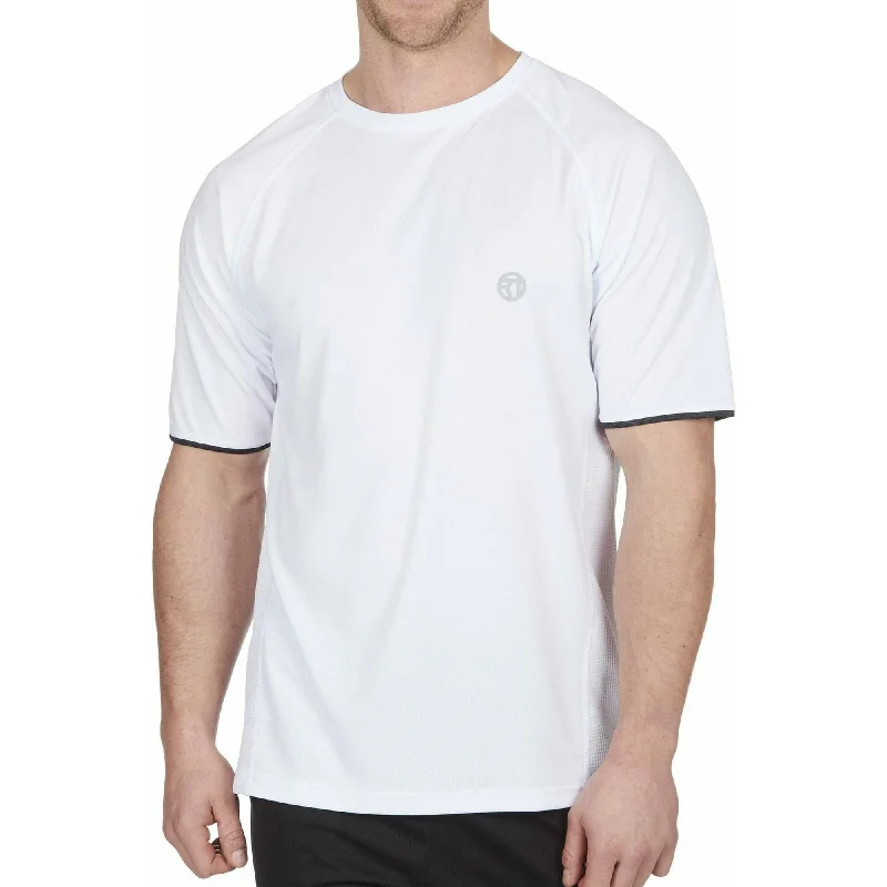 Overstock Sale Red Tag Activewear Short Sleeve Mens Running Top - White