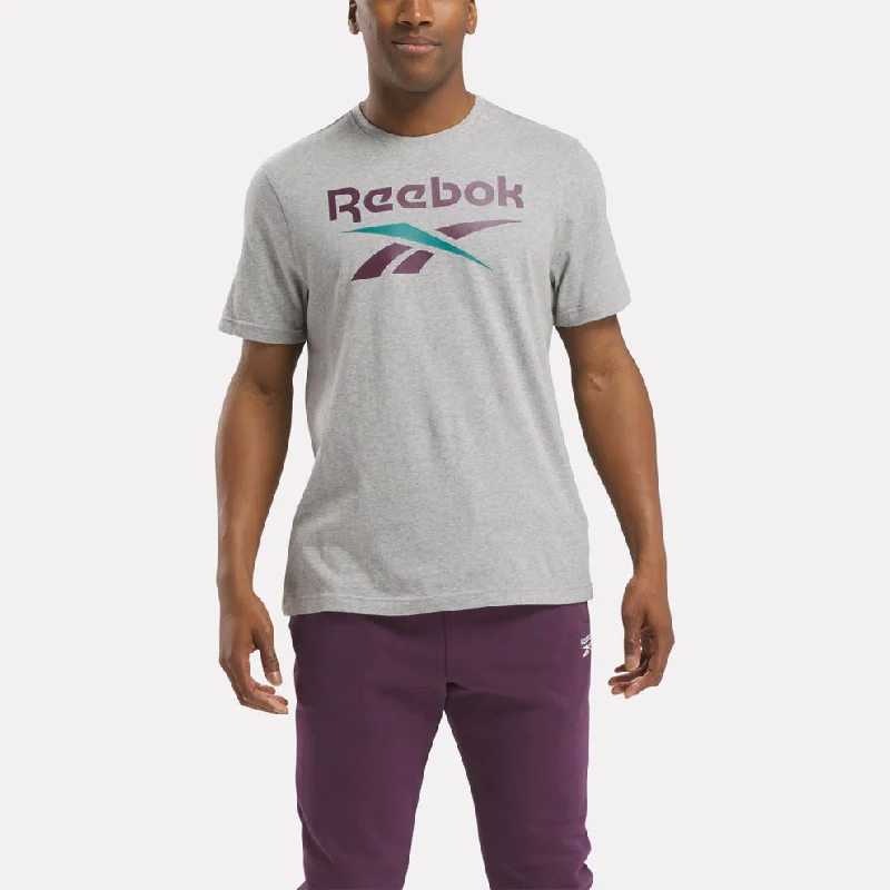 Price Buster REEBOK MEN'S IDENTITY BIG LOGO GREY TEE