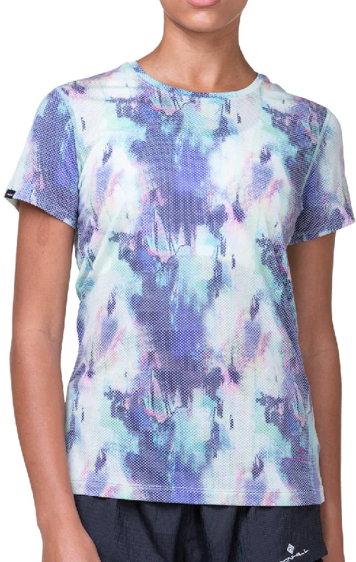 Weekend Savings Spectacular Ronhill Golden Hour Short Sleeve Womens Running Top - Blue