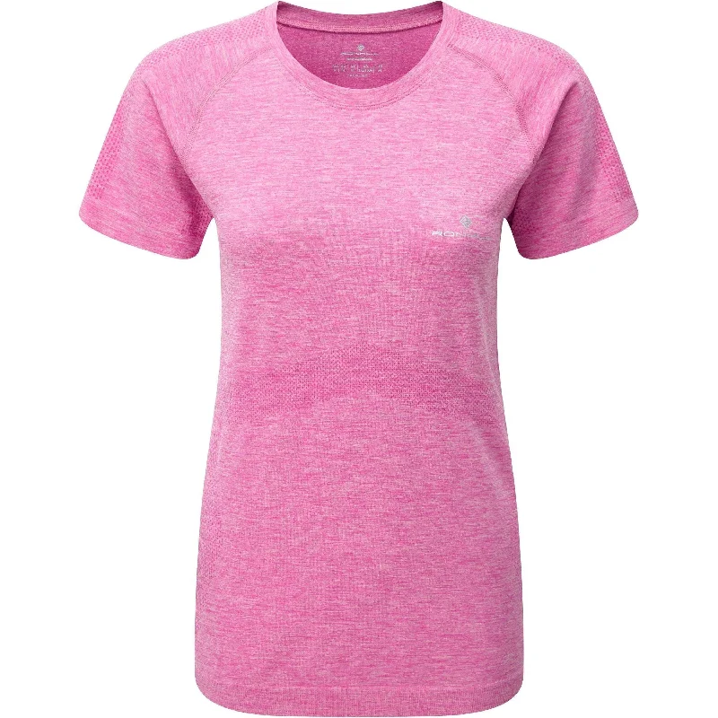 Price Slash Ronhill Infinity Marathon Short Sleeve Womens Running Top - Pink