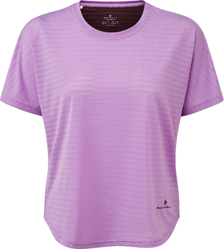 Weekend Offers That Amaze Ronhill Life Agile Short Sleeve Womens Running Top - Purple