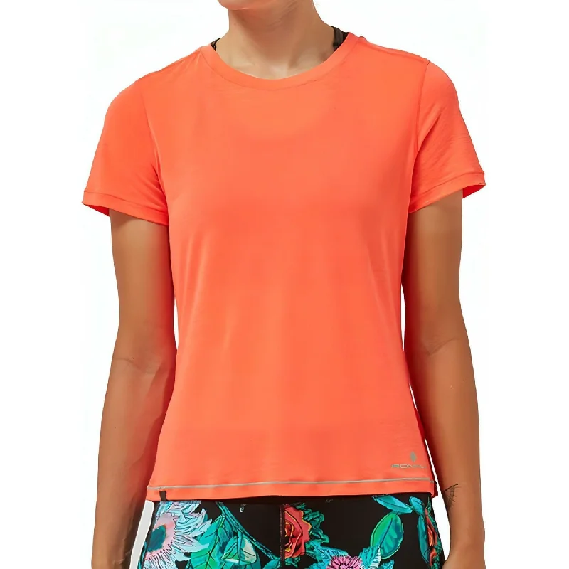 Sneak Peek Sale Ronhill Life Tencel Short Sleeve Womens Running Top - Orange