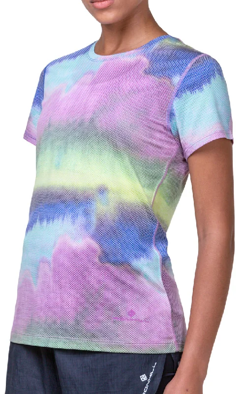 Weekend Savings Sensation Ronhill Tech Golden Hour Short Sleeve Womens Running Top - Multi