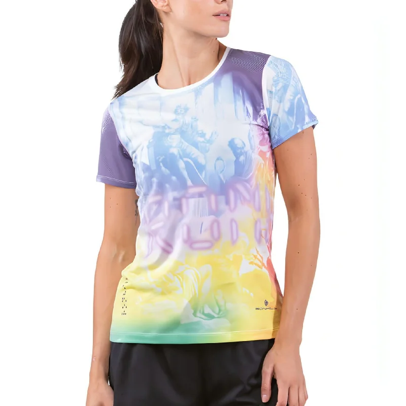 Big Savings Ronhill Tech Golden Hour Short Sleeve Womens Running Top - Purple