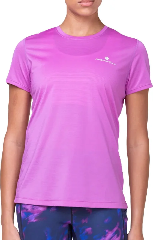 Weekend Bargains Await You Ronhill Tech Short Sleeve Womens Running Top - Pink