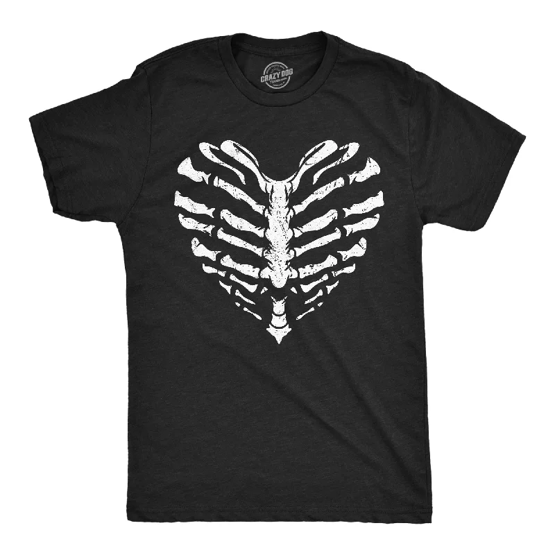 Steals and Deals Skeleton Ribcage Heart Men's T Shirt