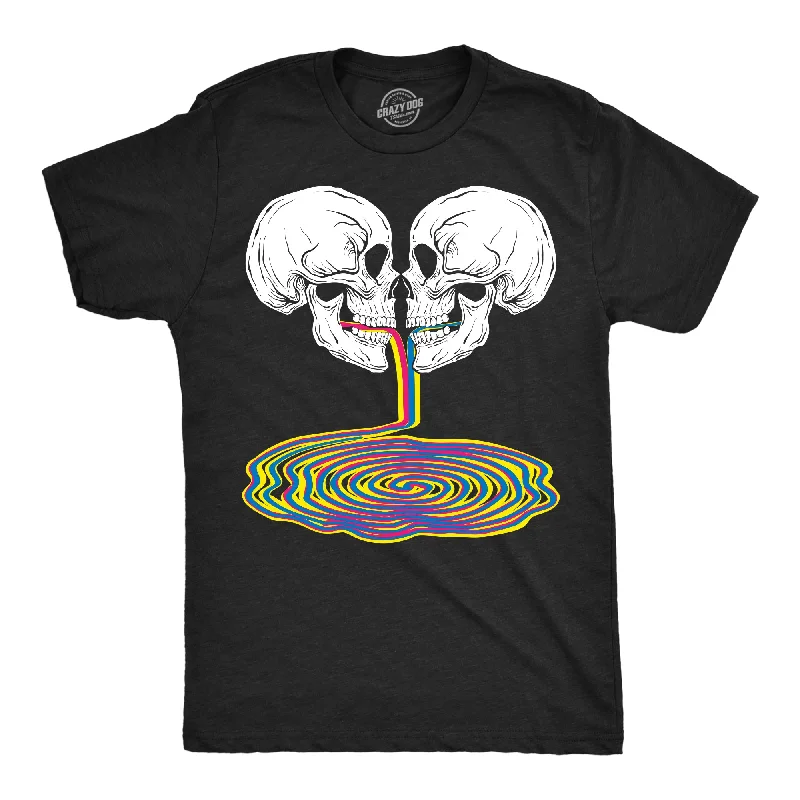 Skull Rainbow Puddle Men's T Shirt